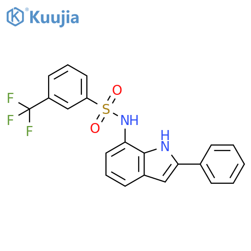 Benzenesulfonamide, N-(2-phenyl-1H-indol-7-yl)-3-(trifluoromethyl)- structure