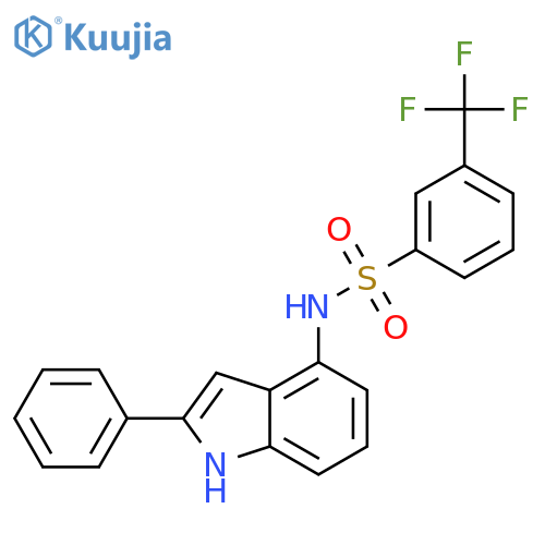 Benzenesulfonamide, N-(2-phenyl-1H-indol-4-yl)-3-(trifluoromethyl)- structure