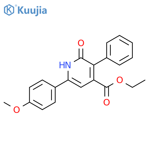 4-Pyridinecarboxylic acid,1,2-dihydro-6-(4-methoxyphenyl)-2-oxo-3-phenyl-, ethyl ester structure