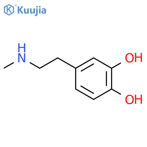 4-2-(methylamino)ethylbenzene-1,2-diol structure