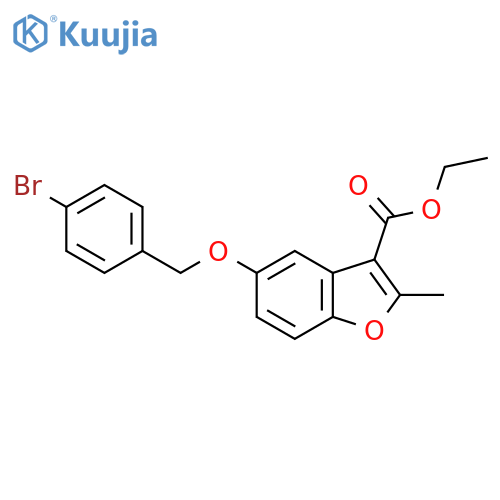 ethyl 5-(4-bromophenyl)methoxy-2-methyl-1-benzofuran-3-carboxylate structure