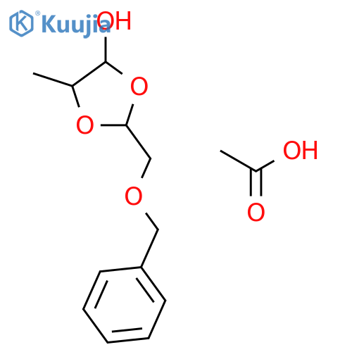 1,3-Dioxolan-4-ol, 5-methyl-2-[(phenylmethoxy)methyl]-, acetate,(2R,5R)- structure