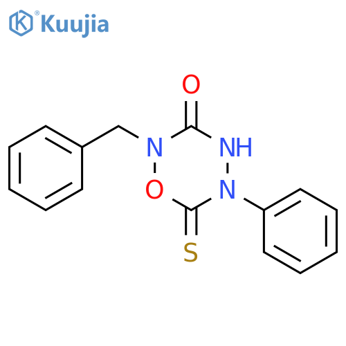 2H-1,2,4,5-Oxatriazin-3(4H)-one,dihydro-5-phenyl-2-(phenylmethyl)-6-thioxo- structure
