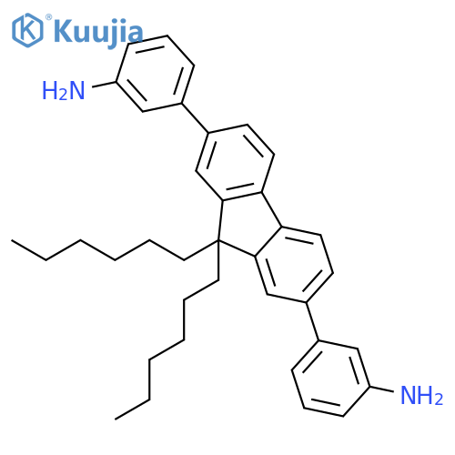 Benzenamine, 3,3'-(9,9-dihexyl-9H-fluorene-2,7-diyl)bis- structure