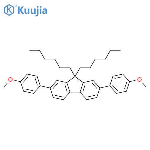 9H-Fluorene, 9,9-dihexyl-2,7-bis(4-methoxyphenyl)- structure