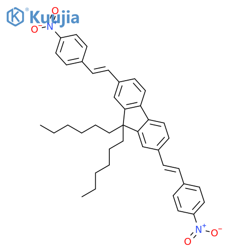 9H-Fluorene, 9,9-dihexyl-2,7-bis[2-(4-nitrophenyl)ethenyl]- structure
