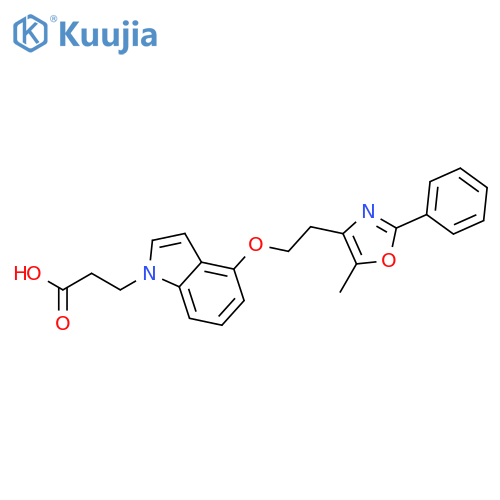 1H-Indole-1-propanoic acid, 4-[2-(5-methyl-2-phenyl-4-oxazolyl)ethoxy]- structure