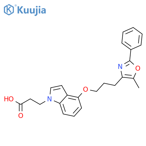 1H-Indole-1-propanoic acid,4-[3-(5-methyl-2-phenyl-4-oxazolyl)propoxy]- structure