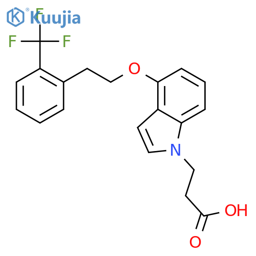 1H-Indole-1-propanoic acid, 4-[2-[2-(trifluoromethyl)phenyl]ethoxy]- structure