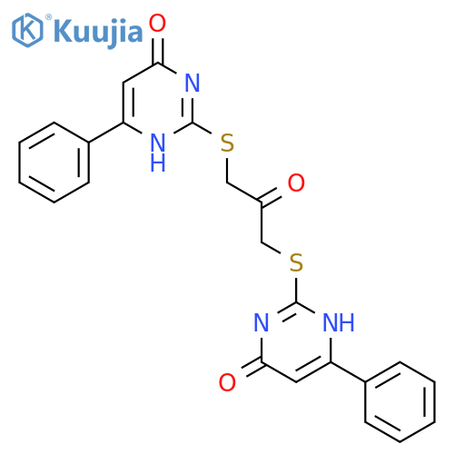 4(1H)-Pyrimidinone, 2,2'-[(2-oxo-1,3-propanediyl)bis(thio)]bis[6-phenyl- structure