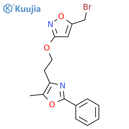 Isoxazole, 5-(bromomethyl)-3-[2-(5-methyl-2-phenyl-4-oxazolyl)ethoxy]- structure
