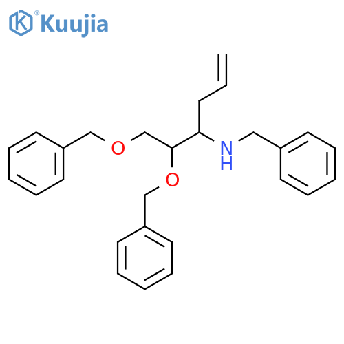Benzenemethanamine,N-[(1R)-1-[(1S)-1,2-bis(phenylmethoxy)ethyl]-3-butenyl]- structure