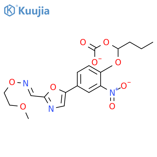 CARBONIC ACID, ETHYL1-[4-[2-[[(2-METHOXYETHOXY)IMINO]METHYL]-5-OXAZOLYL]-2-NITROPHENOXY]ETHYL ESTER structure