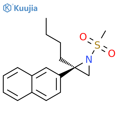 Aziridine, 2-butyl-1-(methylsulfonyl)-2-(2-naphthalenyl)-, (2R)- structure