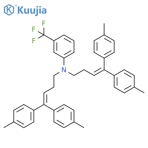 Benzenamine,N,N-bis[4,4-bis(4-methylphenyl)-3-butenyl]-3-(trifluoromethyl)- structure
