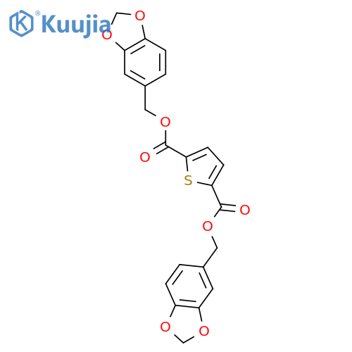 2,5-Thiophenedicarboxylic acid, bis(1,3-benzodioxol-5-ylmethyl) ester structure