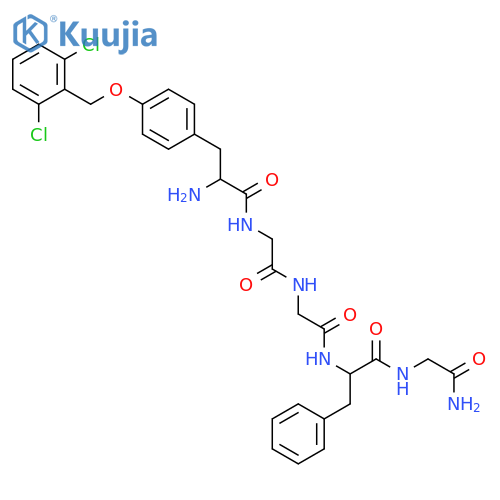 Glycinamide,O-[(2,6-dichlorophenyl)methyl]-L-tyrosylglycylglycyl-L-phenylalanyl- structure