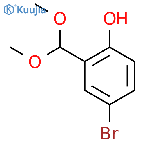 Phenol, 4-bromo-2-(dimethoxymethyl)- structure