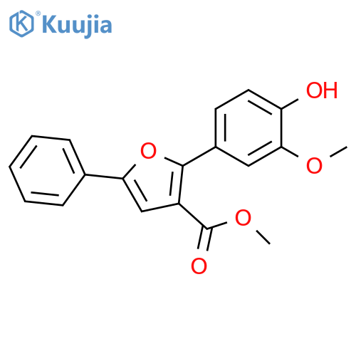 3-Furancarboxylic acid, 2-(4-hydroxy-3-methoxyphenyl)-5-phenyl-,methyl ester structure