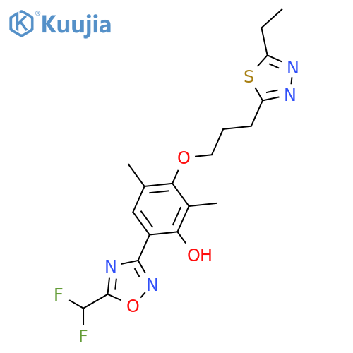 Phenol,6-[5-(difluoromethyl)-1,2,4-oxadiazol-3-yl]-3-[3-(5-ethyl-1,3,4-thiadiazol-2-yl)propoxy]-2,4-dimethyl- structure