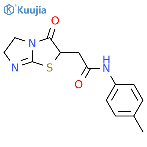 N-(4-methylphenyl)-2-{3-oxo-2H,3H,5H,6H-imidazo2,1-b1,3thiazol-2-yl}acetamide structure