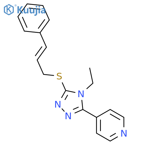 (E)-4-(5-(cinnamylthio)-4-ethyl-4H-1,2,4-triazol-3-yl)pyridine structure