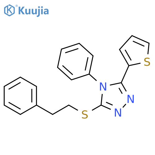 4-phenyl-3-(2-phenylethyl)sulfanyl-5-(thiophen-2-yl)-4H-1,2,4-triazole structure