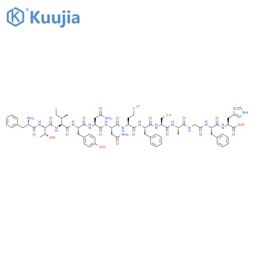 L-Histidine,L-phenylalanyl-L-threonyl-L-isoleucyl-L-tyrosyl-L-asparaginyl-L-asparaginyl-L-methionyl-L-phenylalanyl-L-cysteinyl-L-alanylglycyl-L-phenylalanyl- structure