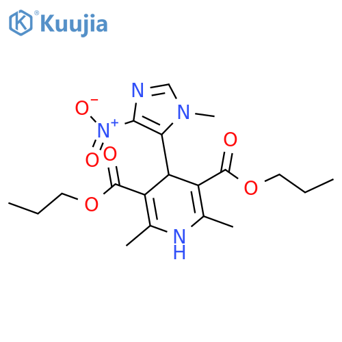 3,5-Pyridinedicarboxylic acid,1,4-dihydro-2,6-dimethyl-4-(1-methyl-4-nitro-1H-imidazol-5-yl)-, dipropylester structure