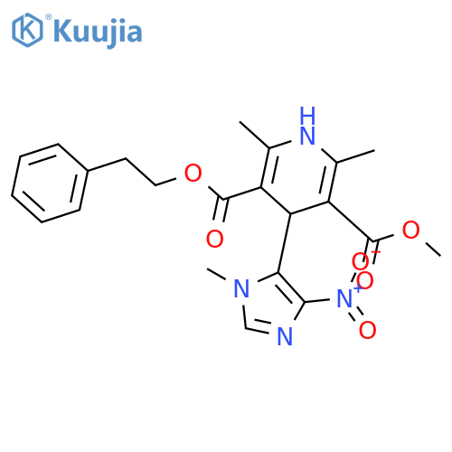 3,5-Pyridinedicarboxylic acid,1,4-dihydro-2,6-dimethyl-4-(1-methyl-4-nitro-1H-imidazol-5-yl)-, methyl2-phenylethyl ester structure
