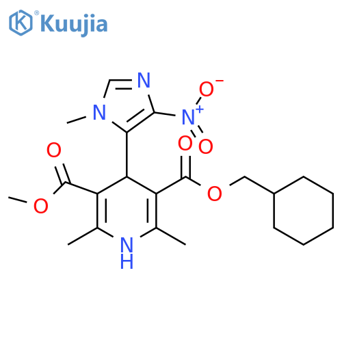 3,5-Pyridinedicarboxylic acid,1,4-dihydro-2,6-dimethyl-4-(1-methyl-4-nitro-1H-imidazol-5-yl)-,cyclohexylmethyl methyl ester structure