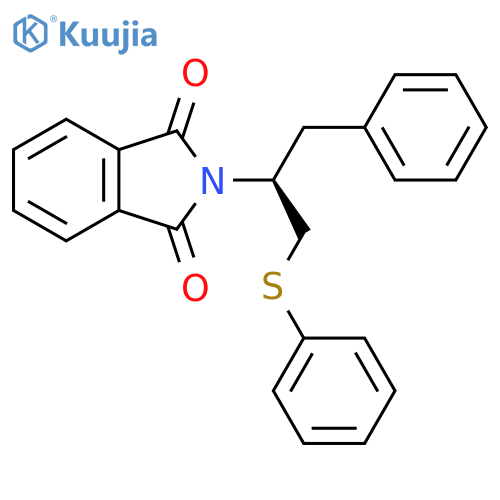 1H-Isoindole-1,3(2H)-dione,2-[(1S)-1-(phenylmethyl)-2-(phenylthio)ethyl]- structure