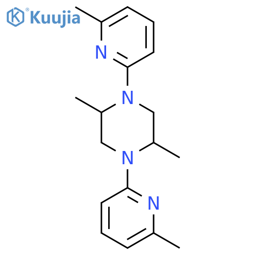 Piperazine, 2,5-dimethyl-1,4-bis(6-methyl-2-pyridinyl)- structure