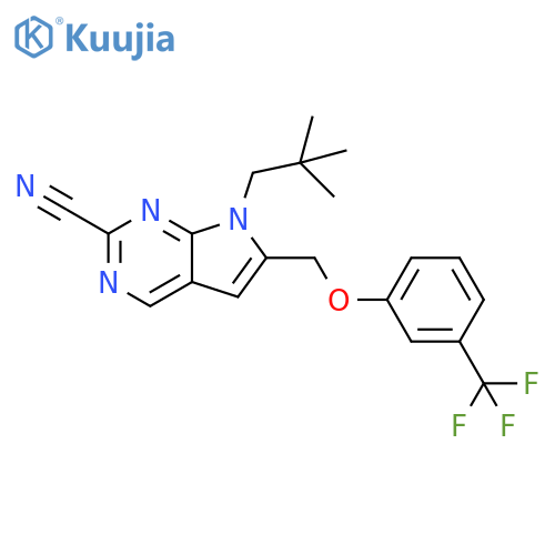 7H-Pyrrolo[2,3-d]pyrimidine-2-carbonitrile,7-(2,2-dimethylpropyl)-6-[[3-(trifluoromethyl)phenoxy]methyl]- structure