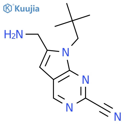 7H-Pyrrolo[2,3-d]pyrimidine-2-carbonitrile,6-(aminomethyl)-7-(2,2-dimethylpropyl)- structure