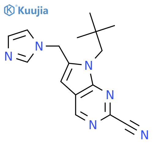 7H-Pyrrolo[2,3-d]pyrimidine-2-carbonitrile,7-(2,2-dimethylpropyl)-6-(1H-imidazol-1-ylmethyl)- structure