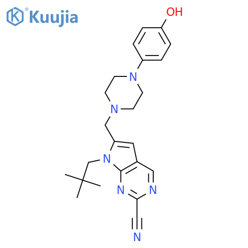 7H-Pyrrolo[2,3-d]pyrimidine-2-carbonitrile,7-(2,2-dimethylpropyl)-6-[[4-(4-hydroxyphenyl)-1-piperazinyl]methyl]- structure