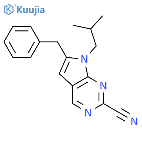 7H-Pyrrolo[2,3-d]pyrimidine-2-carbonitrile,7-(2-methylpropyl)-6-(phenylmethyl)- structure