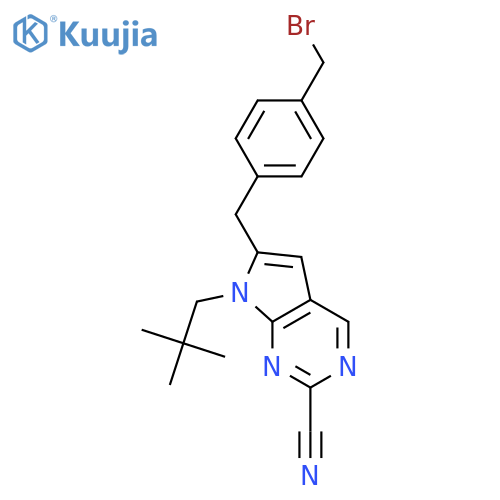7H-Pyrrolo[2,3-d]pyrimidine-2-carbonitrile,6-[[4-(bromomethyl)phenyl]methyl]-7-(2,2-dimethylpropyl)- structure