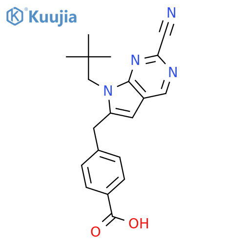 Benzoic acid,4-[[2-cyano-7-(2,2-dimethylpropyl)-7H-pyrrolo[2,3-d]pyrimidin-6-yl]methyl]- structure