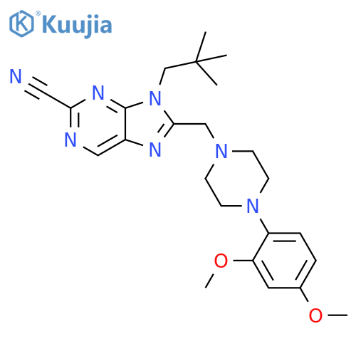 9H-Purine-2-carbonitrile,8-[[4-(2,4-dimethoxyphenyl)-1-piperazinyl]methyl]-9-(2,2-dimethylpropyl)- structure