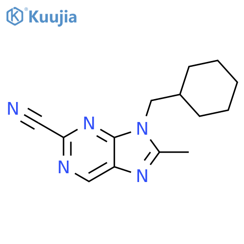 9H-Purine-2-carbonitrile, 9-(cyclohexylmethyl)-8-methyl- structure