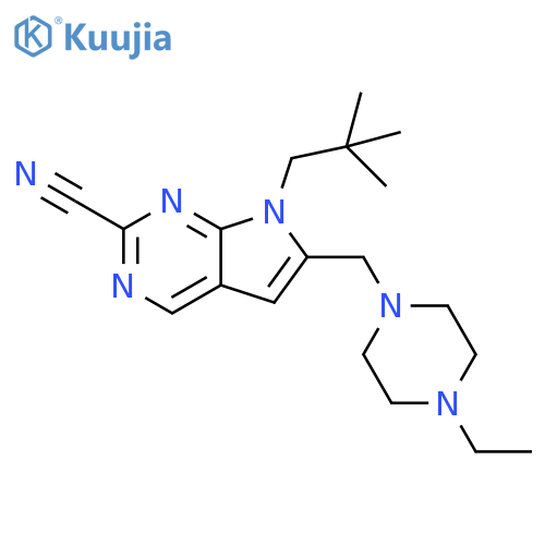 7H-Pyrrolo[2,3-d]pyrimidine-2-carbonitrile,7-(2,2-dimethylpropyl)-6-[(4-ethyl-1-piperazinyl)methyl]- structure