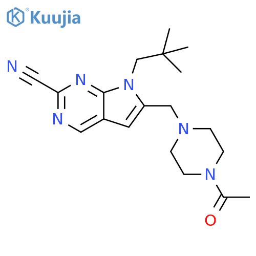 Piperazine,1-acetyl-4-[[2-cyano-7-(2,2-dimethylpropyl)-7H-pyrrolo[2,3-d]pyrimidin-6-yl]methyl]- structure