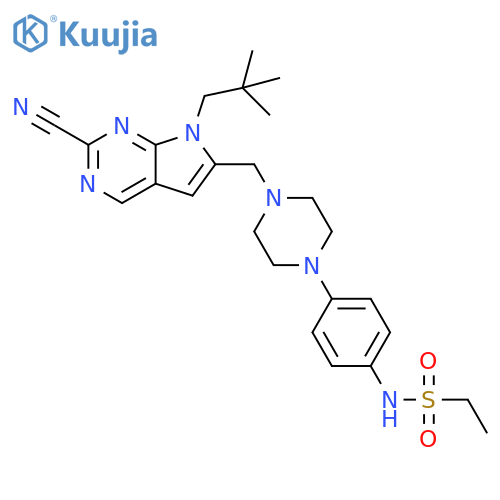 Ethanesulfonamide,N-[4-[4-[[2-cyano-7-(2,2-dimethylpropyl)-7H-pyrrolo[2,3-d]pyrimidin-6-yl]methyl]-1-piperazinyl]phenyl]- structure