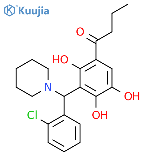 1-Butanone,1-[3-[(2-chlorophenyl)-1-piperidinylmethyl]-2,4,5-trihydroxyphenyl]- structure