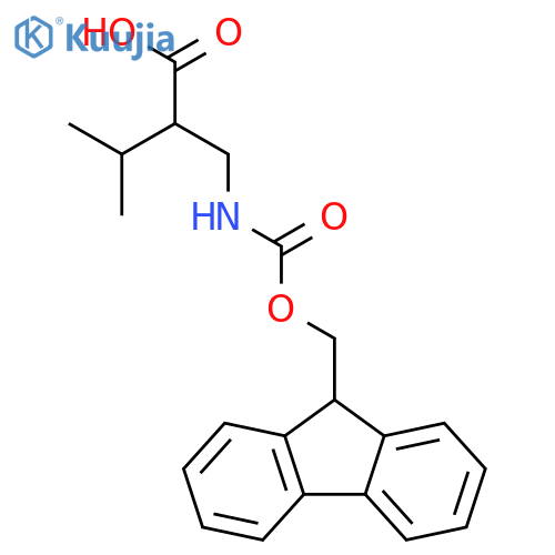 (2R)-2-[(9H-fluoren-9-ylmethoxycarbonylamino)methyl]-3-methyl-butanoic acid structure