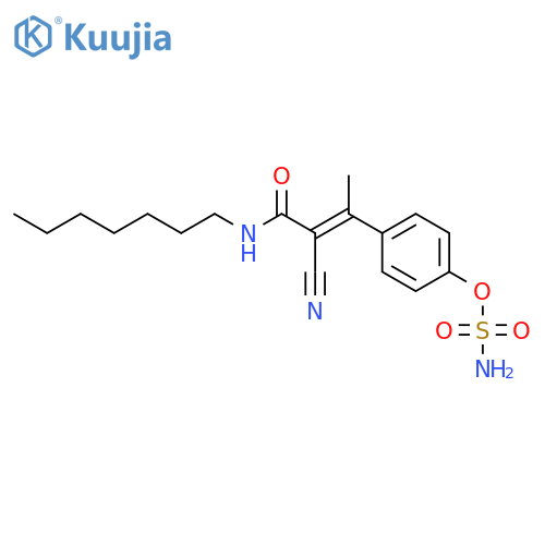 Sulfamic acid,4-[(1E)-2-cyano-3-(heptylamino)-1-methyl-3-oxo-1-propenyl]phenylester structure