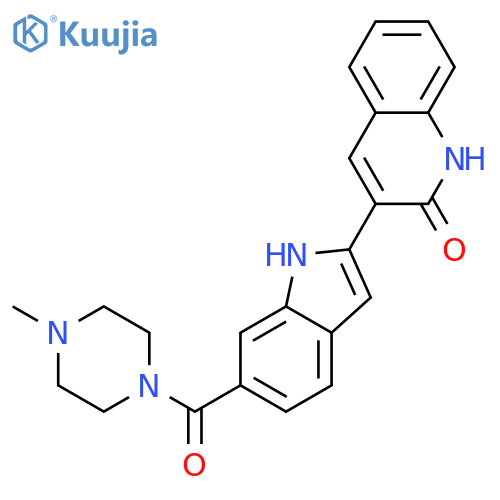 Piperazine,1-[[2-(1,2-dihydro-2-oxo-3-quinolinyl)-1H-indol-6-yl]carbonyl]-4-methyl- structure