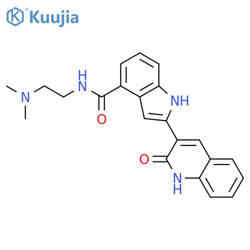 1H-Indole-4-carboxamide,2-(1,2-dihydro-2-oxo-3-quinolinyl)-N-[2-(dimethylamino)ethyl]- structure